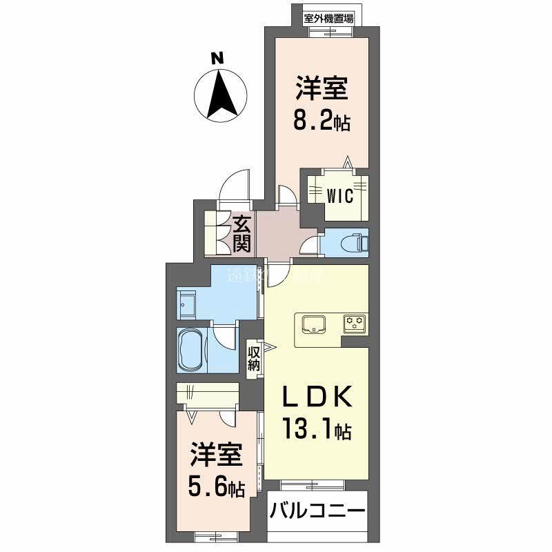 イルストーン古川(2LDK/3階)の間取り写真