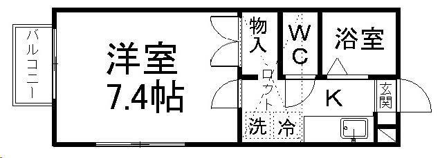 コーポ向日葵(1K/2階)の間取り写真