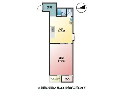 ハイツキャピタル(1DK/3階)の間取り写真