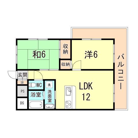 クリアコート伊丹(2LDK/3階)の間取り写真