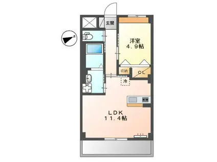CASA KONFORTO (1LDK/2階)の間取り写真