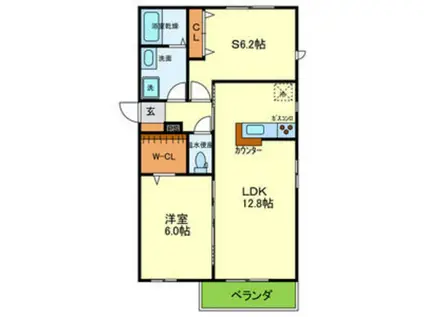 サウスERN COURT(2LDK/2階)の間取り写真