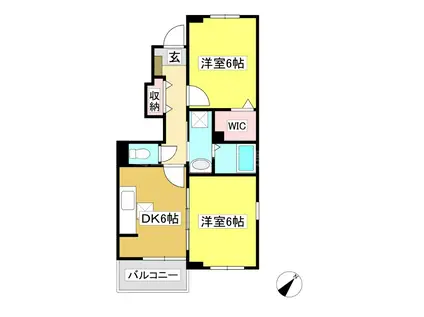 シーサイド西島B(2DK/1階)の間取り写真