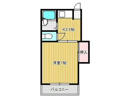 ファミール西所沢(1K/1階)の間取り写真