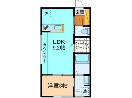INTEGRAL N・Y(1LDK/1階)の間取り写真