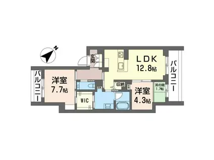 グランディール横濱台場(2SLDK/2階)の間取り写真