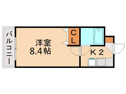 フラット7(1K/2階)の間取り写真