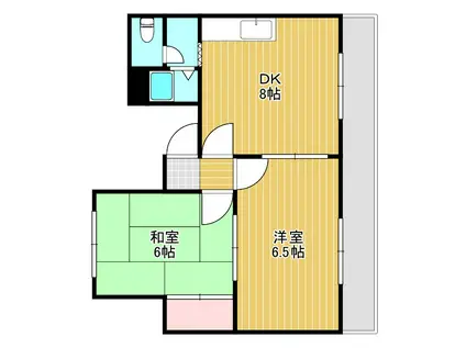 プレアール中桜塚(2DK/2階)の間取り写真