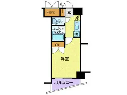 ヴェルステージ恵比寿(1K/7階)の間取り写真