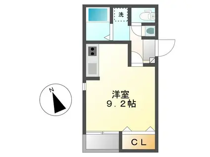 グランティック虹(ワンルーム/1階)の間取り写真