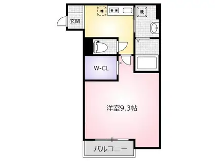 HOUSE GATE桜(1K/2階)の間取り写真