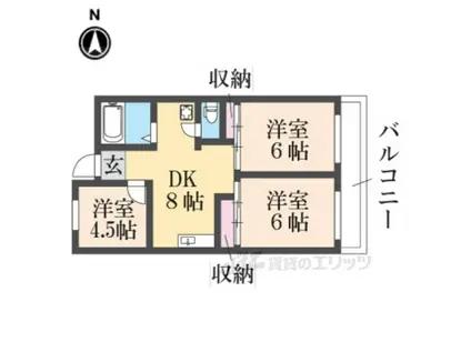 シティコープ新大宮(3DK/6階)の間取り写真
