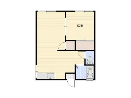 イシダハイム(1LDK/1階)の間取り写真