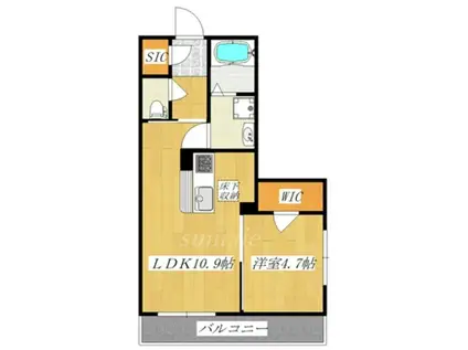 FOREST真正寺坂(1LDK/1階)の間取り写真