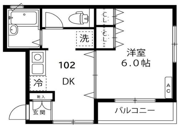アロッジオ大森南(1DK/1階)の間取り写真