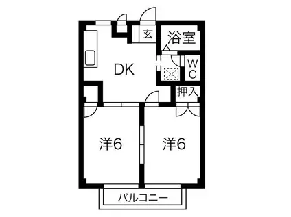 メッセA(2DK/2階)の間取り写真