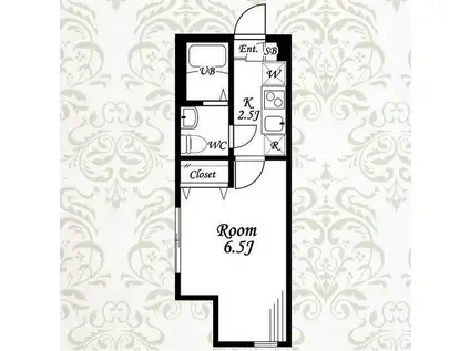 フローレンスベリー東村山(1K/1階)の間取り写真