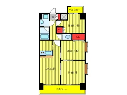 ヴェルデ王子III(3DK/7階)の間取り写真