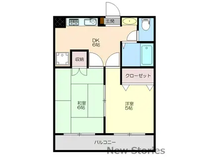 ロータスワゼル(2DK/4階)の間取り写真