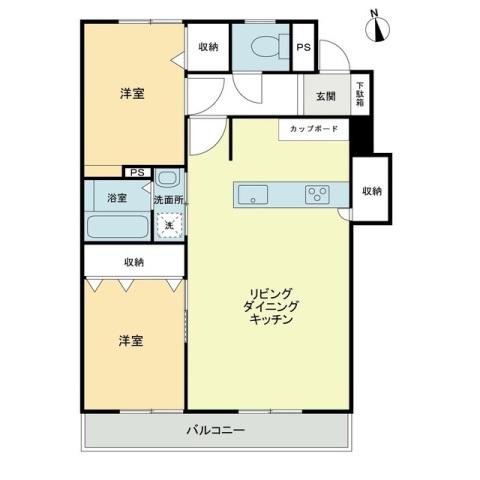 佐々木マンション(2LDK/1階)の間取り写真
