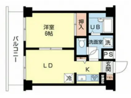 ロータリーライフ石川町(1DK/9階)の間取り写真