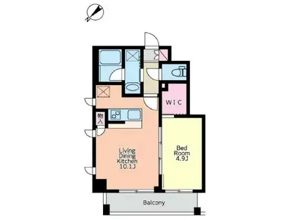 TGM武蔵小山(1LDK/1階)の間取り写真