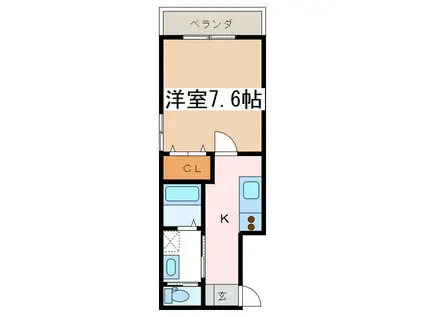 ビューソフィア(1K/3階)の間取り写真