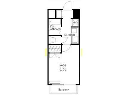 シティクレスト元住吉(1K/4階)の間取り写真
