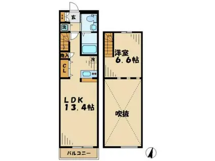 スカイスイート(1LDK/2階)の間取り写真
