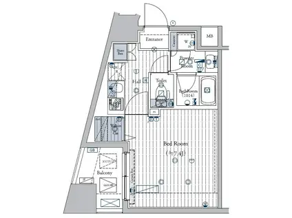 LOG東日本橋(1K/11階)の間取り写真