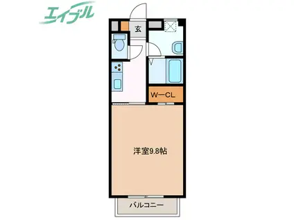 サンフェリーチェII(1K/1階)の間取り写真