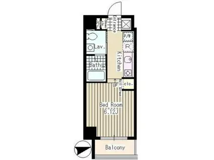 ハーテクトハウス(1K/4階)の間取り写真