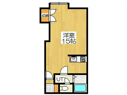 エスポアール(ワンルーム/1階)の間取り写真