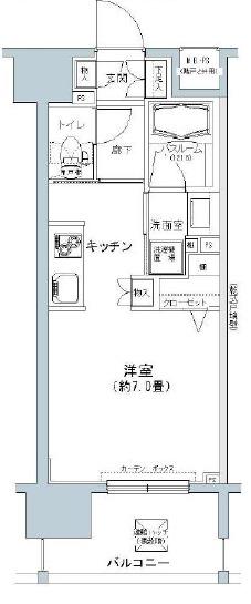 パークキューブ板橋本町(ワンルーム/7階)の間取り写真