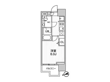 ALTERNA南大井(1K/8階)の間取り写真