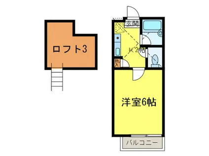 サンライズ桧原 B棟(1K/2階)の間取り写真