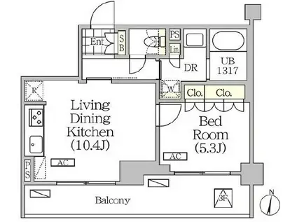 JPNOIE碑文谷南(1LDK/3階)の間取り写真