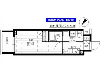 グランドコンシェルジュ蒲田(1K/7階)の間取り写真