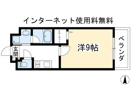 ELAN MANOIR一乗寺(1K/2階)の間取り写真