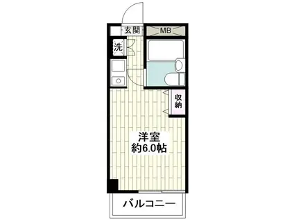 シェーンブルン瀬谷(ワンルーム/1階)の間取り写真