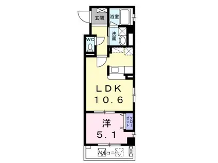 カーサG(1LDK/2階)の間取り写真