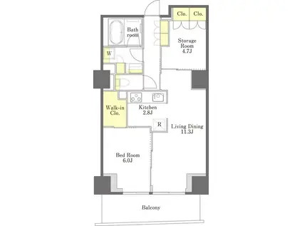 プライムメゾン江古田の杜ウエスト(2LDK/3階)の間取り写真