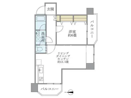TS大森ハイム(1LDK/2階)の間取り写真