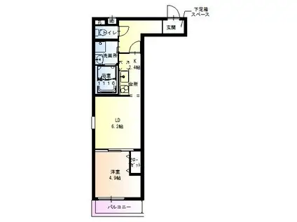 フジパレス遠里小野VI番館(1LDK/3階)の間取り写真