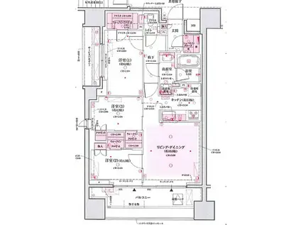 クレヴィア文京湯島(3LDK/14階)の間取り写真