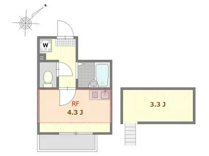 リブ亀戸(ワンルーム/3階)の間取り写真