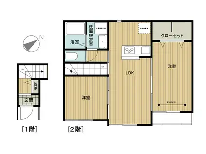 エリタージュIII(2LDK/2階)の間取り写真