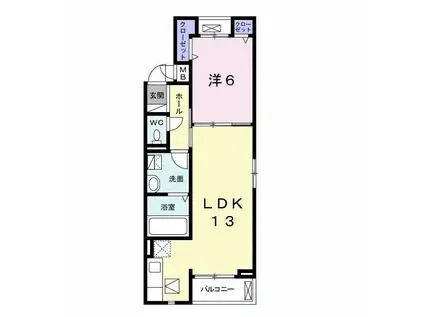 プレステージア木更津(1LDK/1階)の間取り写真