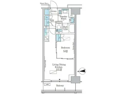 パークアクシス新宿百人町(1LDK/4階)の間取り写真