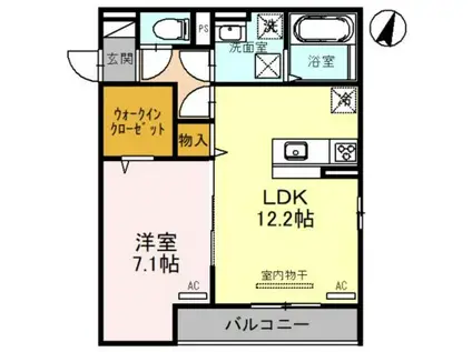 D-ROOM NANKAI(1LDK/3階)の間取り写真